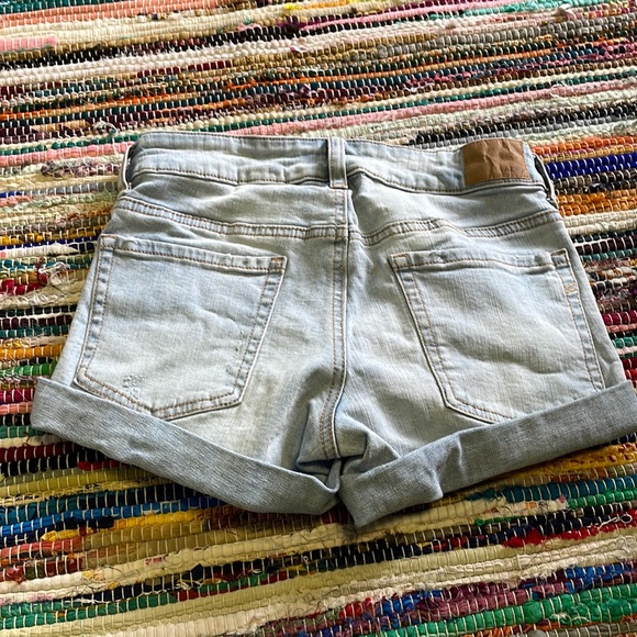 AERO Lt Blue Distressed MIDI Denim Shorts- #1813 - Picture 11 of 13